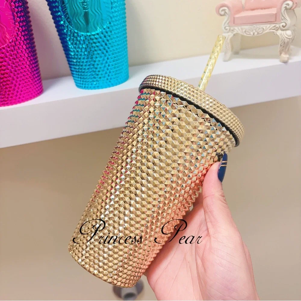 3x Starbucks Chrome Bling Studded tumbler 16 oz - Picture 4 of 10